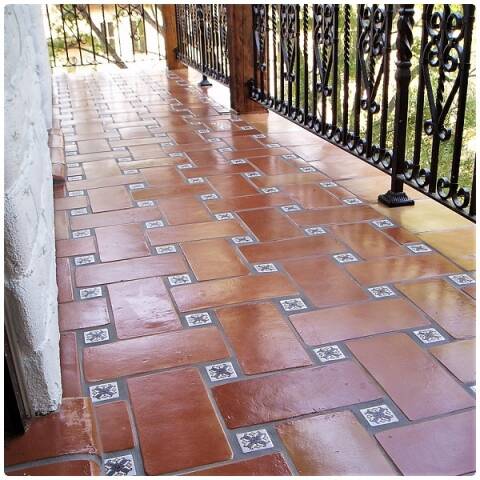 6x12 mission red saltillo herringbone tile