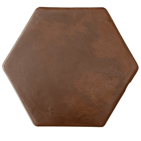 12x12 hexagon tile in brown terracotta flooring