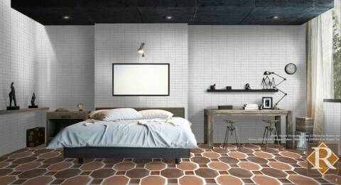 Octagon Tile 12x12 in Handmade Brown Spanish Floor Tiles | Rustico Tile
