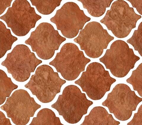 fleur de lis tile pattern terracotta flooring